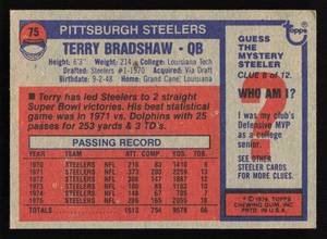 lot 83 image: 1976 Topps Terry Bradshaw #75