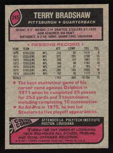 lot 91 image: 1977 Topps Terry Bradshaw #245