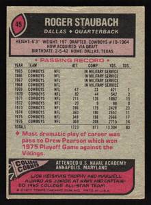 lot 95 image: 1977 Topps Roger Staubach #45