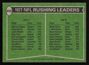 lot 100 image: 1978 Topps League Leaders Walter Payton #333