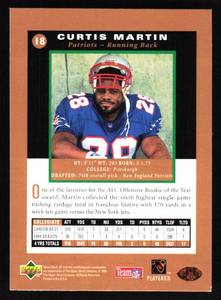 lot 108 image: 1995 Upper Deck SP Curtis Martin Rookie Card #18