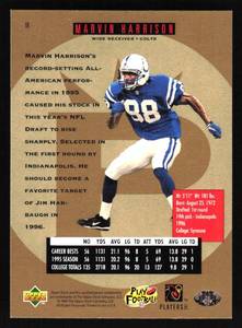 lot 109 image: 1996 Upper Deck SP Marvin Harrison Rookie Card #18
