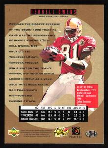 lot 110 image: 1996 Upper Deck SP Terrell Owens Rookie Card #7