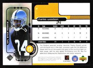 lot 113 image: 1998 Upper Deck Charles Woodson Rookie Card #4