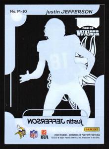lot 118 image: 2020 Playoff Momentum SSD Justin Jefferson Rookie Card #M-10