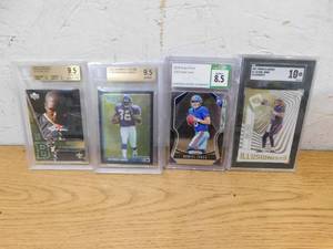 lot 122 image: (4) Graded Football Rookie Cards