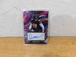 lot 126 image: 2023 Wildchrome Autograph Darnell Wright Rookie Card Serial #34