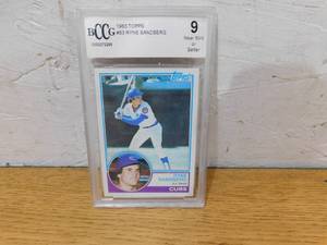 lot 152 image: BCCG 9 1983 Topps Ryne Sandberg Rookie Card #83