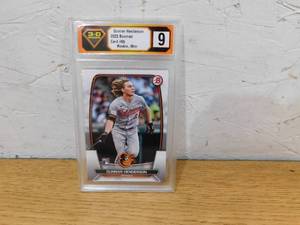 lot 160 image: 3-D Grading 9 2023 Bowman Gunnar Henderson Rookie Card #65