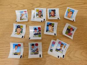 lot 181 image: (13) 1969 Topps Baseball Decals RARE