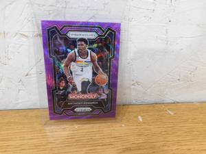 lot 200 image: 2023 Prizm Monoploy Purple Wave Anthony Edwards #52