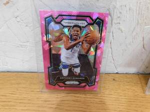 lot 221 image: 2023 Prizm Pink Cracked Ice Anthony Edwards #108