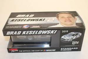 lot 46 image: Brad Keselowski #2 Miller Lite 2019 Mustang Action Series Limited Edition Die-cast Stock Car Replica with Box