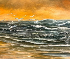 lot 1 image: Original Ocean Scenic Painting by Joseph Boon
