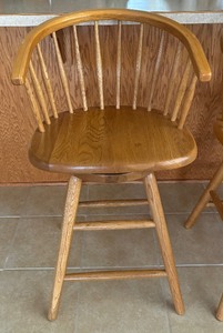 lot 67A image: Two Beautiful Wood Crafted Barstools