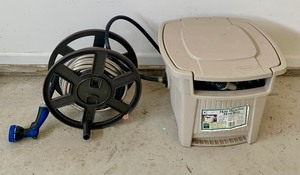 lot 135 image: Pair of Hose Hideaway Hose Reels with Hoses