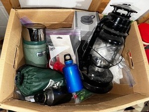 lot 343 image: Bin of Misc Camping Gear