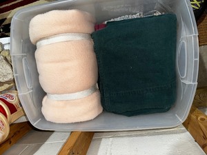 lot 344 image: Vintage Blanket, Sheets, and Handwoven Rug