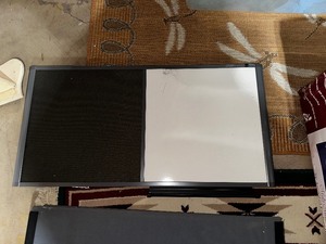 lot 370 image: Folding Padded Display Board Measuring 30 x 22 Per Panel and Mountable Wall Dry EraseBulletin Board Measuring 36 x 18