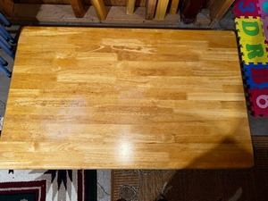 lot 371 image: Solid Wood Farm Style Table