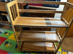 lot 263 image: Folding Wood Three Shelve Bookcase