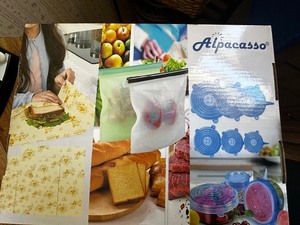 lot 158 image: NIB Reusable Storage Bags, Beeswax Food Wraps and Silicone Bowl Covers