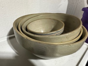 lot 301 image: Set of 4 Stoneware White Crockery Bowls