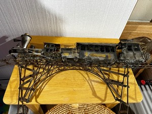 lot 321 image: 29 Vintage Metal Train Railroad Bridge Wall Decor