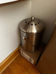 lot 198 image: Home Composting Stainless Steel Bin