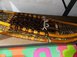 lot 241 image: Vintage Wood and Rawhide Snowshoes