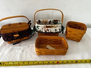 lot 5 image: Four Small Longaberger Baskets With Liners As Seen In Photo