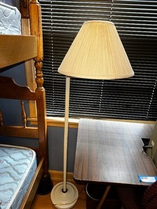 lot 51 image: Cream Colored Floor Lamp