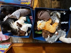 lot 56 image: Two Bins Of Stuffed Animals