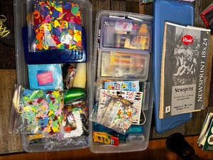 lot 96 image: Two Large Bins Of Miscellaneous Art Supplies