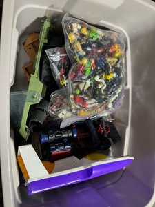 lot 228 image: Two Bins of Collectible G.I. JOE Vehicles Figures and Accessories