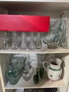 lot 208 image: Lot of Glass Vases Jars Etc As Seen In Photos
