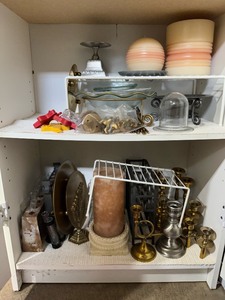 lot 209 image: Lot of Candles Candle Holders Beakers and More As Seen In Photos