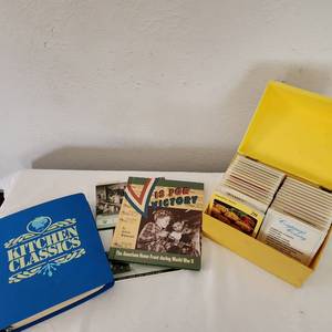 lot 16 image: Assorted Vintage Recipes And Books.