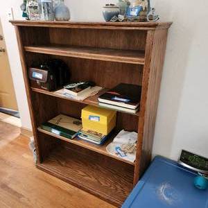 lot 22 image: Solid 4 Shelf Wood Bookcase 35W x 11D x 48H -Contents Not Included
