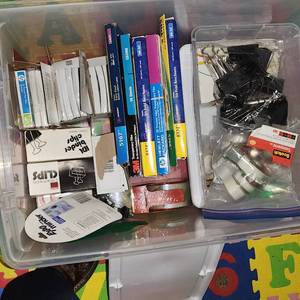 lot 337 image: Bin Of Assorted Office Supplies.