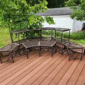 lot 443 image: Outdoor Curved Benches.