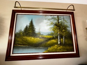 lot 14 image: Vintage Oil on Canvas Landscape Painting Framed In Wood - 42 x 31