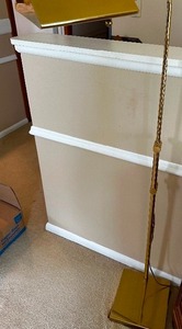 lot 31 image: Vintage Brass Modernist Floor Lamp 48 Tall