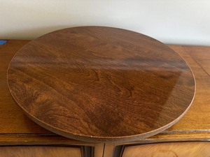 lot 159 image: Large Ethan Allen Walnut MCM Lazy Susan, 20