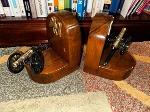 lot 49 image: Vintage Cannon Book Ends