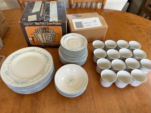 lot 80 image: Vintage Brick Oven Stoneware Vinyard Complete Dishware Set