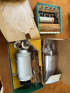 lot 81 image: Vintage Mirro Cooky and Pastry Press, Fairgrove Automatic Donut Maker, Mirro Decorator Set