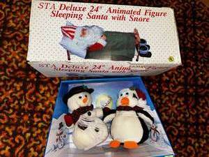 lot 236 image: Sleeping Santa And Interactive Penguins