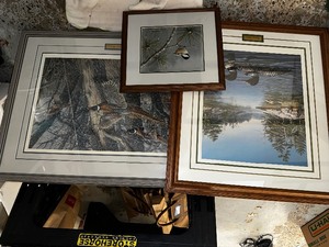 lot 355 image: Three Framed Wildlife Art