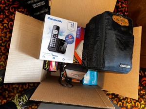 lot 388 image: Box Of Variety Of Phones and Walkie Talkies